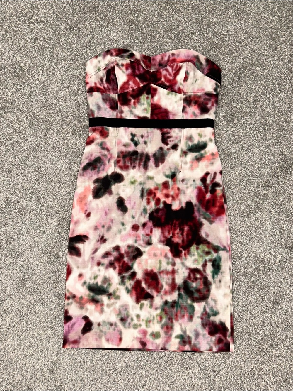 Anthropologie Moulinette Soeurs Strapless Bustier Watercolor Floral Formal Dress